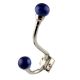 Navy Blue Floral Ceramic Iron Hooks